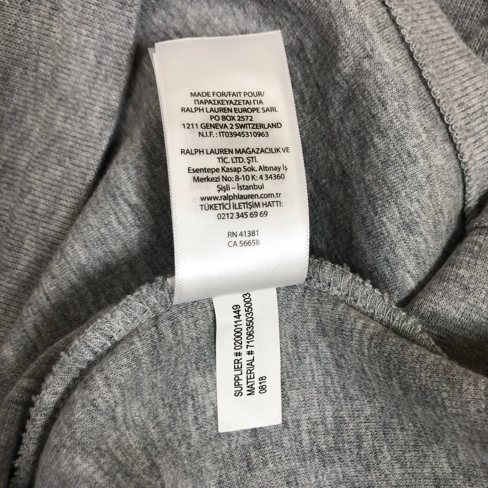 Polo Ralph Lauren Cotton Gray Embroidery Pony‎ 1/4 Zipper Pull Over Sweater XL
